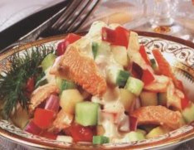 Салат из холодно копченой форели рецепт. Салат с рыбой горячего копчения