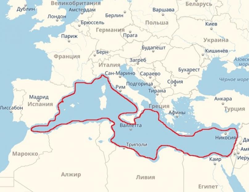 Средиземный океан на карте. Расположение Средиземного моря на карте. Где находится Средиземное море на контурной карте. Акватория Средиземного моря на карте. Черное и Средиземное море на карте.